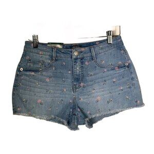 Wild Fable Shorts Womens 6 Small Blue Jean Denim Boho Floral High Rise Cut Offs